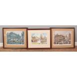 Three signed limited edition prints; 'The Haymarket' (42/250) 41.5cm x 30cm, 'High Street,