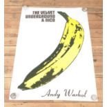 A subway poster advertising The Velvet Underground & Nico 'Andy Warhol' (138cm x 97cm).