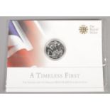A Royal Mint Timeless First, The George and the Dragon 2013 UK Â£20 fine silver coin. In original