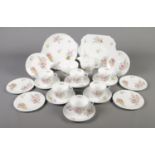 A twenty two piece Shelley (Wild Flowers) tea set. Comprising of six cups, saucers, side plates ,two