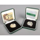 Two Royal Mint cased silver coins. Including a Royal Mint Abolition of the Slave Trade Â£2 silver