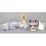 A quantity of ceramics. To include Royal Crown Derby 'Mikado' teapot (12cm x 19cm), milk jug,