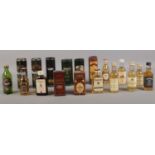 A collection of assorted whisky miniatures. To include Glenfiddich, Cardhu, Glenmorangie, Chivas