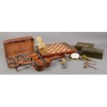 A large assortment of collectables, to include chess set, corkscrews, novelty guitar music box and