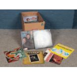 A box of assorted vinyl records. Artists to include The Stylistics, Frank Sinatra, Culture Club,