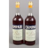 Two 1 litre bottles of Campari. 1970's bottling.