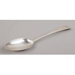 A George III silver teaspoon, with creature etched to the top of the handle. Assayed for London,