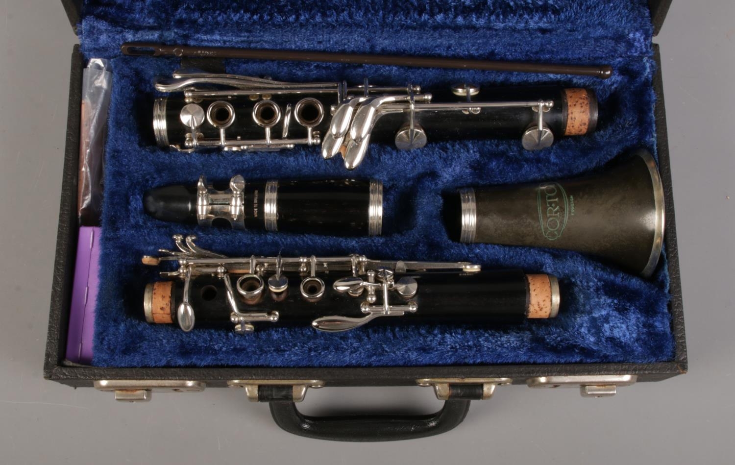 A cased Corton clarinet, with Calteau mouthpiece and accessories. - Image 2 of 3