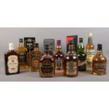 Nine bottles of assorted Scotch whisky. To include Chivas Regal 12 years 1 x 1 litre 1x 70cl (