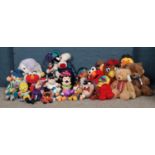 A quantity of assorted soft toys. To include Minnie Mouse, Ernie, Dastardly, Hamleys bear etc