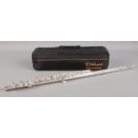 A cased three piece Elkhart flute.