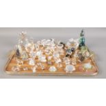 A tray of mostly glass animals. Including Swarovski examples, etc.