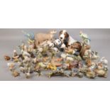 A quantity of animal figures. Including Capodimonte examples, etc. Some with certificates.