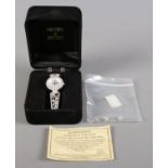 A boxed Brooks & Bentley silver and cubic zirconia quartz cocktail watch, set with 1953 Coronation