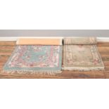 Two Chinese floral wool rugs