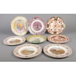 Eight ceramic plates. To include Paris White Ironstone 'Woronzoff' commemorative plate, King