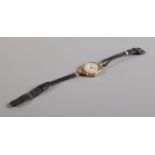 A ladies Rolex Marconi 9ct manual wind wristwatch, with arabic numeral dial enscribed 'James