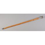 Property of Naval Captain Samuel Charles Taylor; A malacca walking cane with white metal pommel.