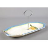 A Wilkinson Ltd Clarice Cliff sandwich plate in the Lodore design. Length 29cm. Four small chips