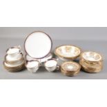 Two bone china part tea services. Includes Royal Albert Court and Copeland Spode.