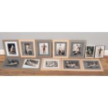 Twelve framed erotic prints from original vintage postcards. 7x5 prints.