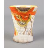 A Wilkinson Ltd Clarice Cliff small vase in the Rhodanthe design. Shape 572. 10cm. Good condition.