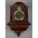 A mahogany case bracket clock by Oscar Gallow, Mayfair.