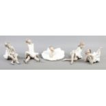 Five Nao by Lladro ballerina girl ceramic figures.