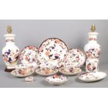 A collection of Masons Ironstone ceramic's. To include table lamps, pin dishes, plates, cups/saucers