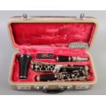 A vintage Corton Sapphire Clarinet in original case.