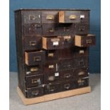 A late 20th century banks of engineers drawers. (108cm height, 85cm width, 39cm depth)