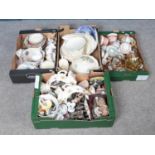 Four boxes of assorted ceramics. To include Royal Doulton, Beswick and Spode etc.