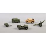 A collection of Dinky die cast vehicles. To include field artillery tractor 688, Austin Champ 674