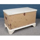 A 19th century painted pine blanket box.