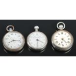 Three pocket watches. To include two Railway Timekeeper watches and an Inventic example. Railway