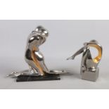 Galos - A pair of modern Spanish porcelain figure groups, including embracing couple on marble base.