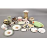 A small selection of named ceramics. To include Moorcroft, Carltonware, Doulton Lambeth, Sylvac,