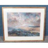 An original Robert Turnbull pastel landscape. Framed and signed by the artist. H:48cm W: 65cm.