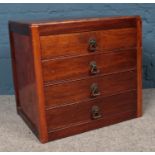 A Mahogany 'Fyne Lady' s document four drawer cabinet. Each drawer folds down for easy access. H: