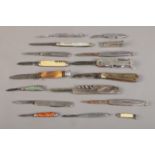 A collection of folding fruit, multi-bladed pocket knives and tools. To include Wilkinson and