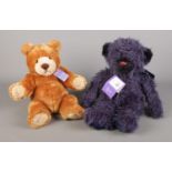 Two 'Bearhouse Bears'; 'Huggy' and 'Audley'.