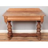 A Victorian carved pine washstand. (79cm x 104cm)