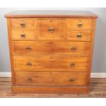 A large Victorian mahogany multi drawer chest. (119cm x 121cm)
