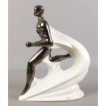 Galos; a large modern ceramic sculpture, depicting a figure in motion. Shape 8032. 37cm high.