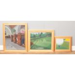 Tom Walker (21st Century); three framed snooker themed pastels titled 'Angling for Snook', 'Tee