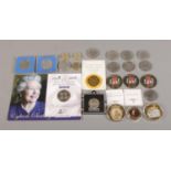 A large quantity of commemorative coins, to include Queen Elizabeth II 80th birthday, Queen Mother