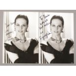 Two autographed monochrome photographs of Sigourney Weaver.