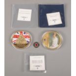 Three collectors coins; including 'Portraits of a Princess' Diana, 'First World War Centenary' and