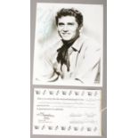 An autographed monochrome photograph of Michael Landon with certificate of authenticity.
