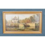 A C. Tiplady oil on canvas in gilt frame. Sprotborough Loch landscape. Signed 1920's. Dimensions